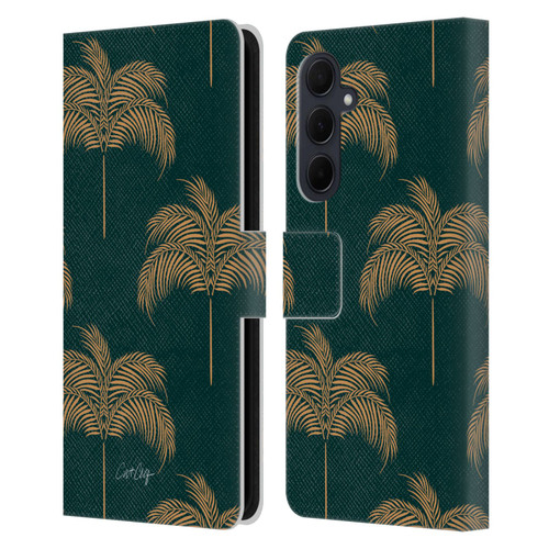 Cat Coquillette Tropical Wildlife Palm Tree Oasis Leather Book Wallet Case Cover For Samsung Galaxy A35 5G
