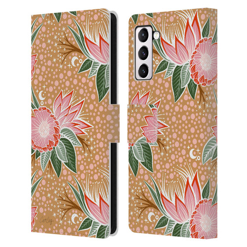 Cat Coquillette Tropical Wildlife Protea Bloom Leather Book Wallet Case Cover For Samsung Galaxy S21+ 5G