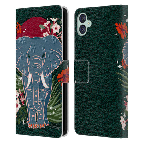 Cat Coquillette Tropical Wildlife Elephant And Aloe Leather Book Wallet Case Cover For Samsung Galaxy M04 5G / A04e