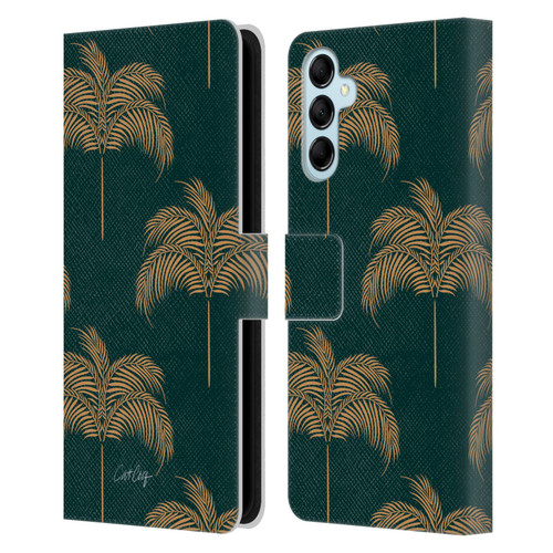 Cat Coquillette Tropical Wildlife Palm Tree Oasis Leather Book Wallet Case Cover For Samsung Galaxy M14 5G