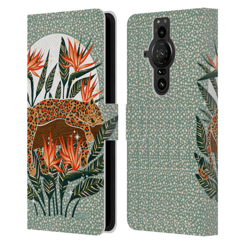 Cat Coquillette Tropical Wildlife Leopard Moonrise Leather Book Wallet Case Cover For Sony Xperia Pro-I
