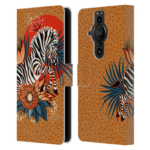Cat Coquillette Tropical Wildlife Zebra Leap Leather Book Wallet Case Cover For Sony Xperia Pro-I