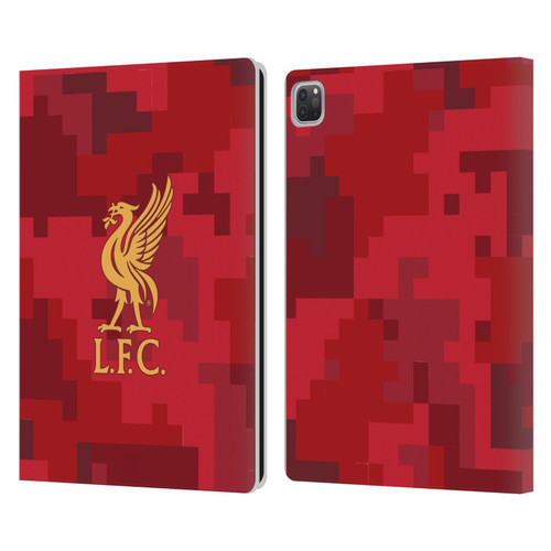 Liverpool Football Club Digital Camouflage Home Red Leather Book Wallet Case Cover For Apple iPad Pro 13 M4 2024