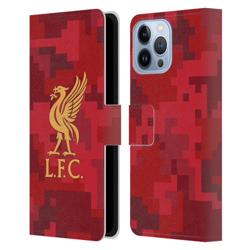 Liverpool Football Club Digital Camouflage Home Red Leather Book Wallet Case Cover For Apple iPhone 13 Pro Max