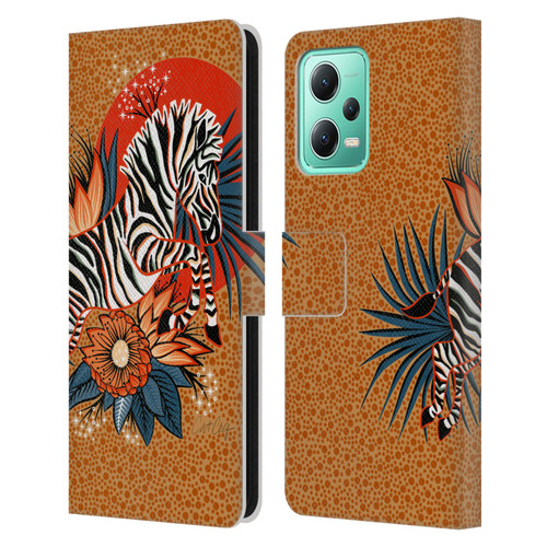 Cat Coquillette Tropical Wildlife Zebra Leap Leather Book Wallet Case Cover For Xiaomi Redmi Note 12 5G