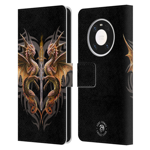 Anne Stokes Mix Fantasy Art Dragon Sword Leather Book Wallet Case Cover For Huawei Mate 40 Pro 5G