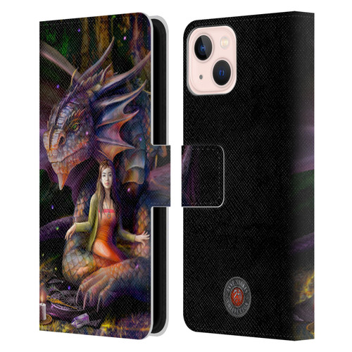Anne Stokes Mix Fantasy Art Spirit Dragon Leather Book Wallet Case Cover For Apple iPhone 13
