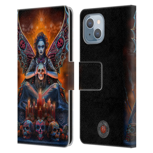 Anne Stokes Mix Fantasy Art Skull Fairy Leather Book Wallet Case Cover For Apple iPhone 14