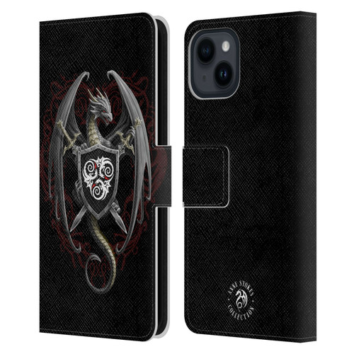 Anne Stokes Mix Fantasy Art Dragon Defender Leather Book Wallet Case Cover For Apple iPhone 15