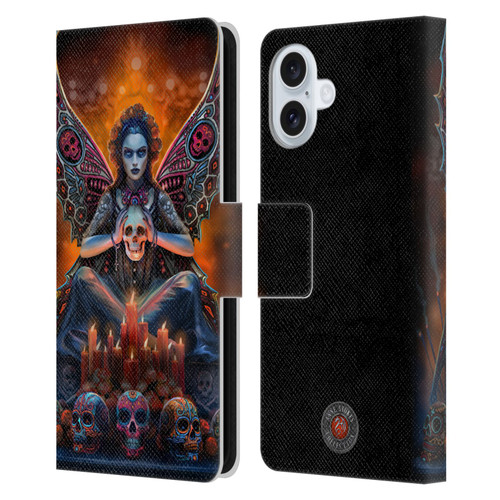Anne Stokes Mix Fantasy Art Skull Fairy Leather Book Wallet Case Cover For Apple iPhone 16 Plus