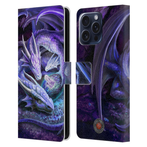 Anne Stokes Mix Fantasy Art Welcome Hatchling Leather Book Wallet Case Cover For Apple iPhone 16 Pro Max