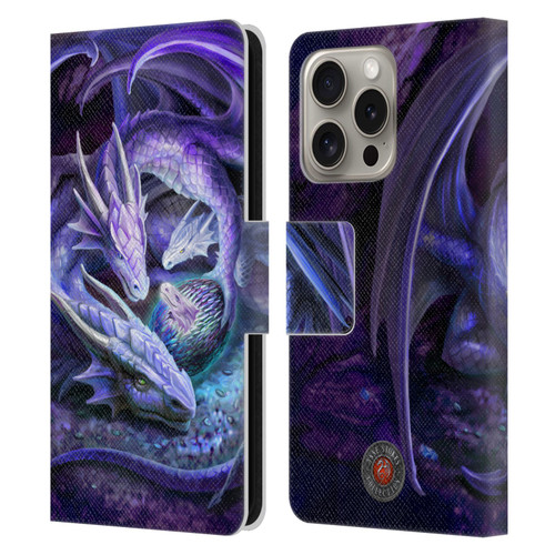 Anne Stokes Mix Fantasy Art Welcome Hatchling Leather Book Wallet Case Cover For Apple iPhone 16 Pro