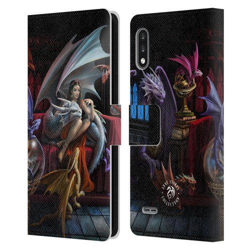 Anne Stokes Mix Fantasy Art Dragon Charm Leather Book Wallet Case Cover For LG K22