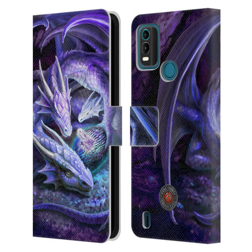 Anne Stokes Mix Fantasy Art Welcome Hatchling Leather Book Wallet Case Cover For Nokia G11 Plus