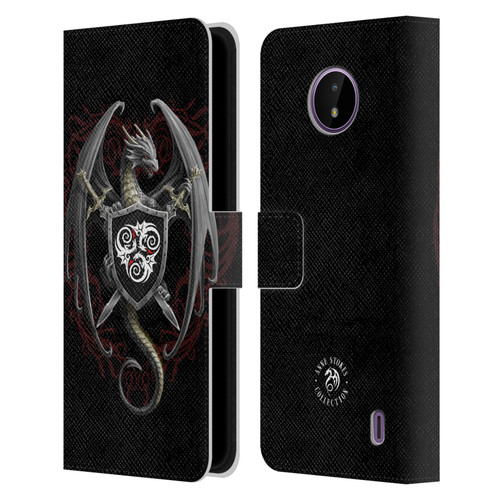 Anne Stokes Mix Fantasy Art Dragon Defender Leather Book Wallet Case Cover For Nokia C10 / C20
