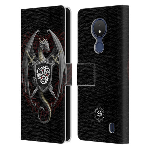Anne Stokes Mix Fantasy Art Dragon Defender Leather Book Wallet Case Cover For Nokia C21