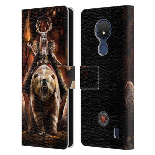 Anne Stokes Mix Fantasy Art Viking Witch Leather Book Wallet Case Cover For Nokia C21