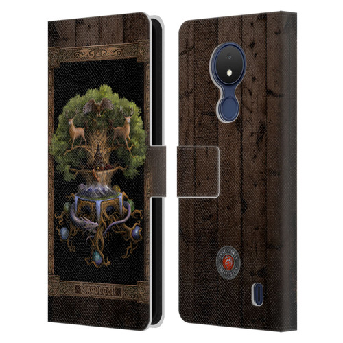 Anne Stokes Mix Fantasy Art Yggdrasil Leather Book Wallet Case Cover For Nokia C21