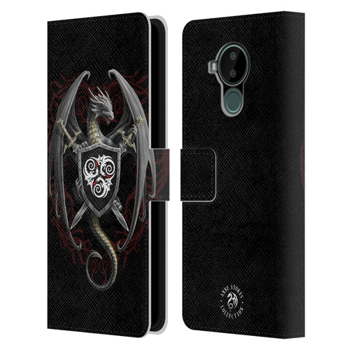 Anne Stokes Mix Fantasy Art Dragon Defender Leather Book Wallet Case Cover For Nokia C30