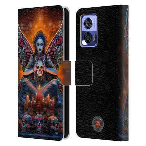 Anne Stokes Mix Fantasy Art Skull Fairy Leather Book Wallet Case Cover For Motorola Edge 30 Neo 5G