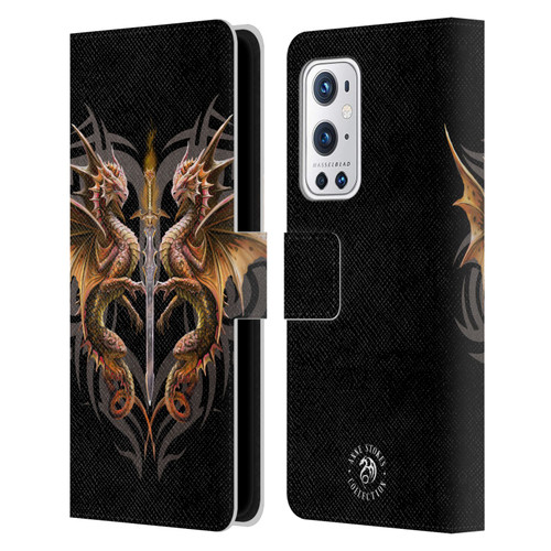 Anne Stokes Mix Fantasy Art Dragon Sword Leather Book Wallet Case Cover For OnePlus 9 Pro