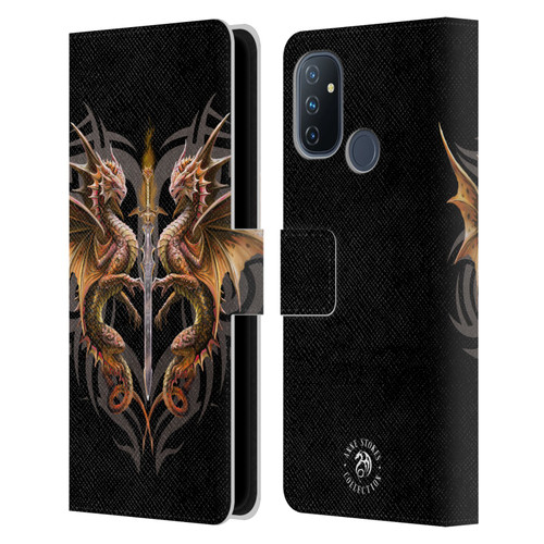 Anne Stokes Mix Fantasy Art Dragon Sword Leather Book Wallet Case Cover For OnePlus Nord N100