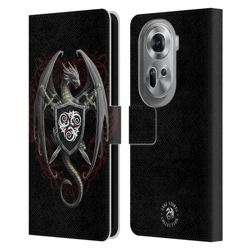 Anne Stokes Mix Fantasy Art Dragon Defender Leather Book Wallet Case Cover For OPPO Reno11 Pro