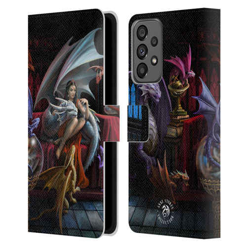 Anne Stokes Mix Fantasy Art Dragon Charm Leather Book Wallet Case Cover For Samsung Galaxy A73 5G (2022)