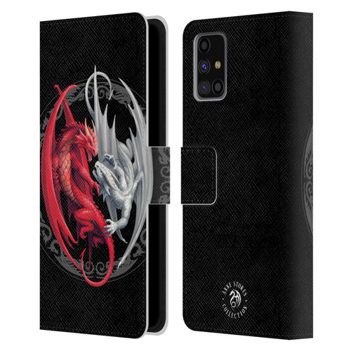 Anne Stokes Mix Fantasy Art Merlin's Dragons Leather Book Wallet Case Cover For Samsung Galaxy M31s (2020)