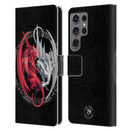 Anne Stokes Mix Fantasy Art Merlin's Dragons Leather Book Wallet Case Cover For Samsung Galaxy S24 Ultra 5G
