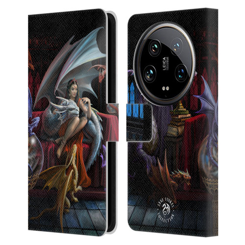 Anne Stokes Mix Fantasy Art Dragon Charm Leather Book Wallet Case Cover For Xiaomi 14 Ultra
