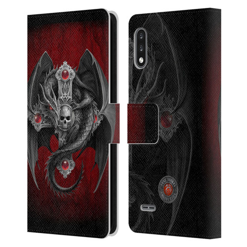 Anne Stokes Tribal Gothic Dragon Leather Book Wallet Case Cover For LG K22