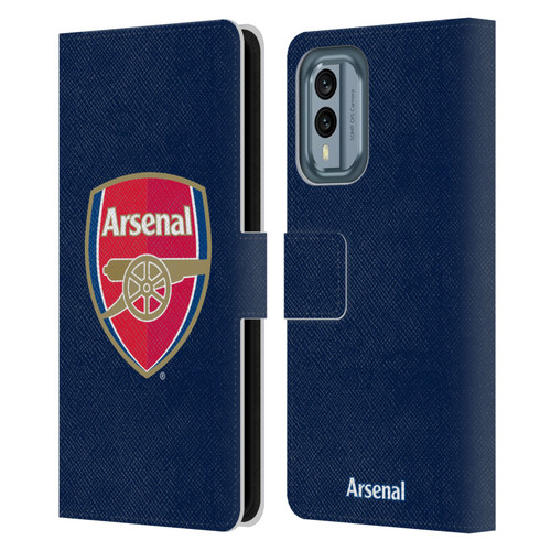 Arsenal FC Crest 2 Full Colour Blue Leather Book Wallet Case Cover For Nokia X30
