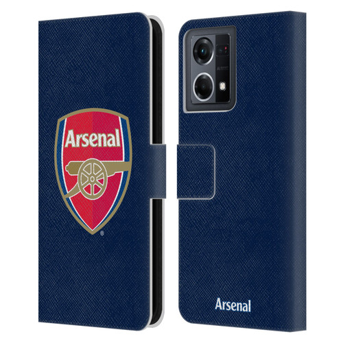 Arsenal FC Crest 2 Full Colour Blue Leather Book Wallet Case Cover For OPPO Reno8 4G
