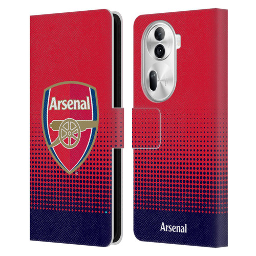 Arsenal FC Crest 2 Fade Leather Book Wallet Case Cover For OPPO Reno11