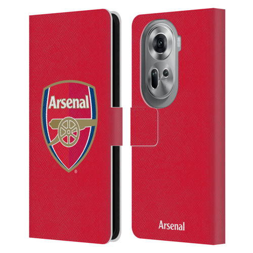 Arsenal FC Crest 2 Full Colour Red Leather Book Wallet Case Cover For OPPO Reno11 Pro
