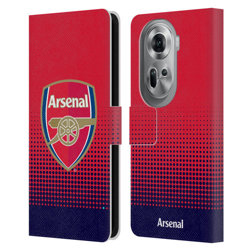 Arsenal FC Crest 2 Fade Leather Book Wallet Case Cover For OPPO Reno11 Pro