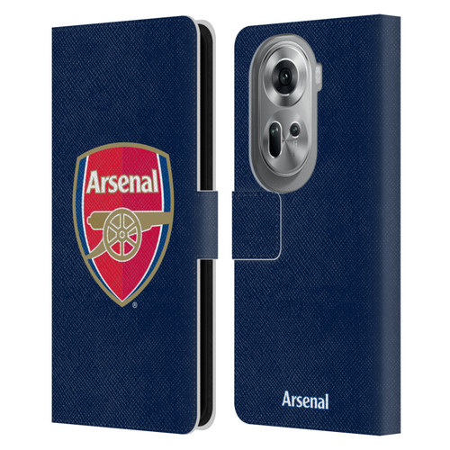 Arsenal FC Crest 2 Full Colour Blue Leather Book Wallet Case Cover For OPPO Reno11 Pro