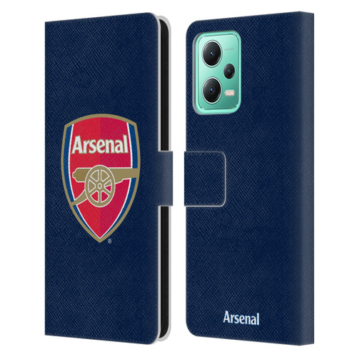 Arsenal FC Crest 2 Full Colour Blue Leather Book Wallet Case Cover For Xiaomi Redmi Note 12 5G