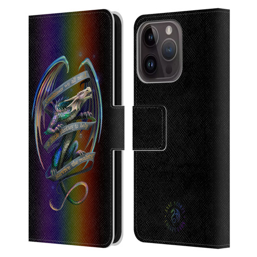 Anne Stokes Dragon Fantasy Survive The Reality Leather Book Wallet Case Cover For Apple iPhone 15 Pro