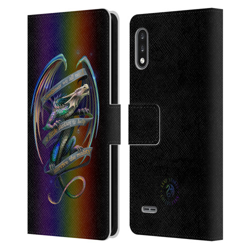 Anne Stokes Dragon Fantasy Survive The Reality Leather Book Wallet Case Cover For LG K22