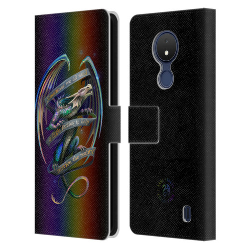 Anne Stokes Dragon Fantasy Survive The Reality Leather Book Wallet Case Cover For Nokia C21