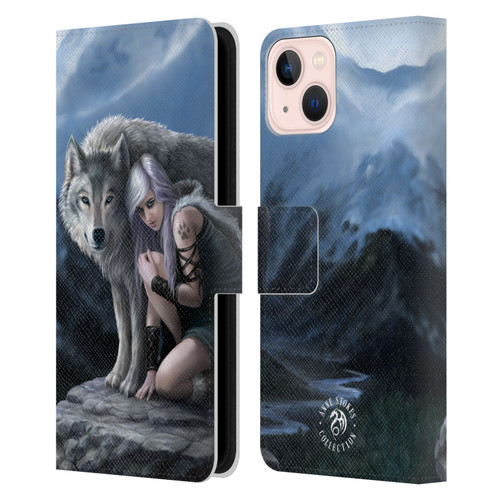 Anne Stokes Wolves Protector Leather Book Wallet Case Cover For Apple iPhone 13