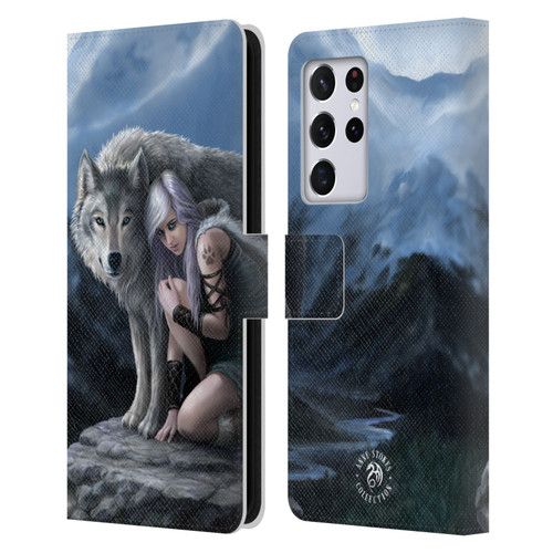 Anne Stokes Wolves Protector Leather Book Wallet Case Cover For Samsung Galaxy S21 Ultra 5G