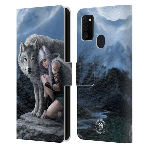 Anne Stokes Wolves Protector Leather Book Wallet Case Cover For Samsung Galaxy M30s (2019)/M21 (2020)