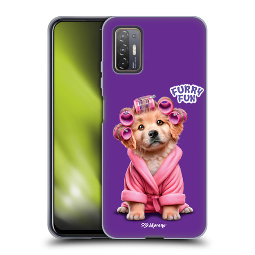 P.D. Moreno Furry Fun Artwork Puppy With Curlers Soft Gel Case for HTC Desire 21 Pro 5G