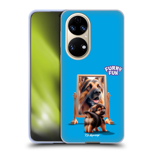P.D. Moreno Furry Fun Artwork German Shepherd Mirror Soft Gel Case for Huawei P50