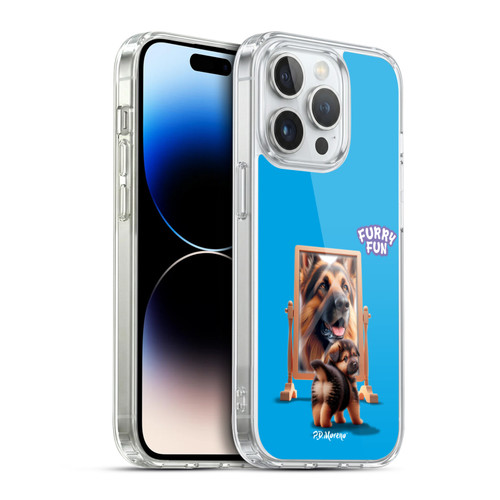 P.D. Moreno Furry Fun Artwork German Shepherd Mirror Soft Gel Case for Apple iPhone 14 Pro & MagSafe