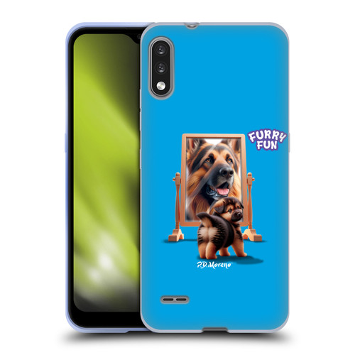 P.D. Moreno Furry Fun Artwork German Shepherd Mirror Soft Gel Case for LG K22