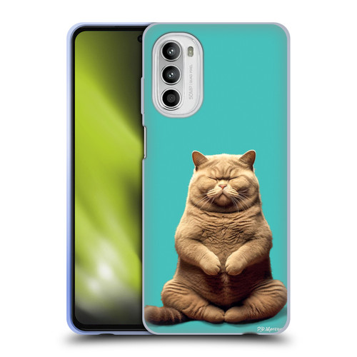 P.D. Moreno Furry Fun Artwork Sitting Cat Soft Gel Case for Motorola Moto G52
